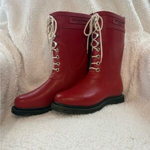 Ilse Jacobsen Red Lace Up Boots